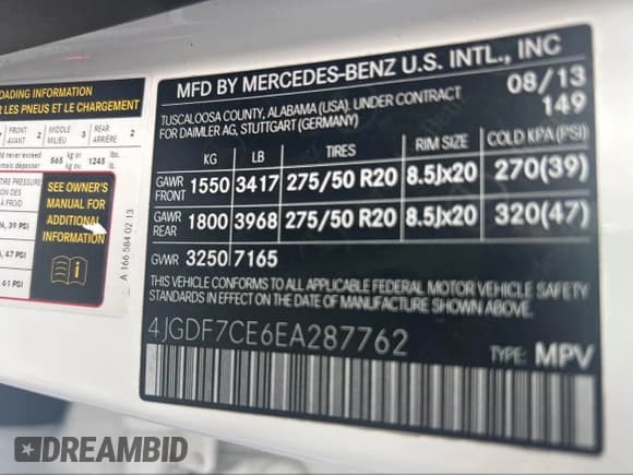 ✅ 2014 Mercedes-Benz GL 450 • VIN: 4JGDF7CE6EA287762 • Lot: 43636865. Listed on IAAI with 145,524 mi. Free auction sales archive from the USA and detailed vehicle history report at DreamBid. Image 9.