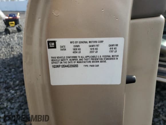 ✅ 2004 Oldsmobile Alero GLS • VIN: 1G3NF12E44C239283 • Lot: 51658015. Listed on Copart with 177,579 mi. Free auction sales archive from the USA and detailed vehicle history report at DreamBid. Image 14.