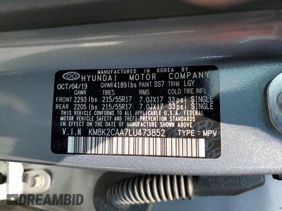 ✅ 2020 Hyundai Kona SEL • VIN: KM8K2CAA7LU473852 • Лот: 62653353. Опубликован ранее на Copart с пробегом 24 411 миль. Бесплатный доступ к архиву аукционных продаж из США и подробный отчёт об истории автомобиля на DreamBid. Изображение 14.