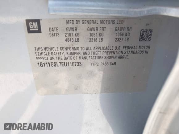 2014 Chevrolet Impala LS z VIN 1G11Y5SL7EU110733, wystawiony jako IAAI lot #43345512 z przebiegiem 107 844 mil mil oraz . Historia ofert i sprzedaży dostępna na DreamBid. Obrazek 9.