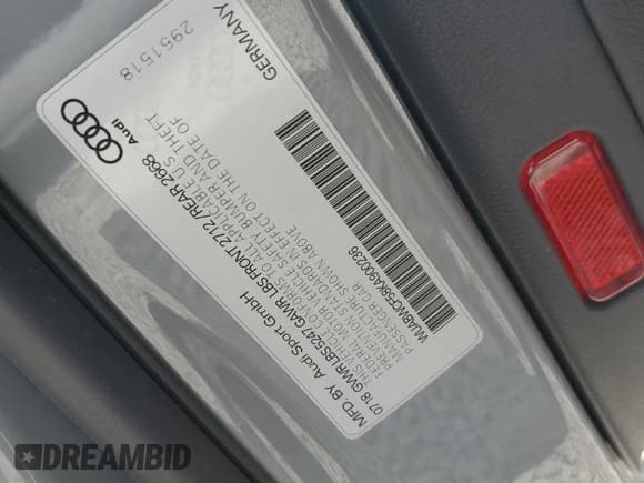 ✅ 2019 Audi RS 5 Sportback • VIN: WUABWCF58KA900236 • Lot: 67225475. Listed on Copart with Not provided. Free auction sales archive from the USA and detailed vehicle history report at DreamBid. Image 12.