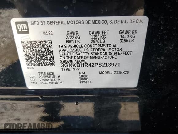 ✅ 2023 Chevrolet Blazer LT • VIN: 3GNKBHR42PS213971 • Lot: 86671555. Listed on Copart with 20,699 mi. Free auction sales archive from the USA and detailed vehicle history report at DreamBid. Image 14.