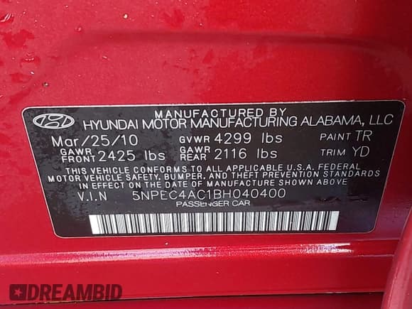 ✅ 2011 Hyundai Sonata Limited • VIN: 5NPEC4AC1BH040400 • Лот: 43470818. Опубликован ранее на IAAI с пробегом 101 398 миль. Бесплатный доступ к архиву аукционных продаж из США и подробный отчёт об истории автомобиля на DreamBid. Изображение 9.