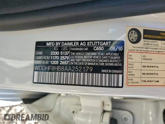 ✅ 2010 Mercedes-Benz E 350 Sport • VIN: WDDHF8HB8AA252179 • Lot: 94468135. Listed on Copart with 127,381 mi. Free auction sales archive from the USA and detailed vehicle history report at DreamBid. Image 12.