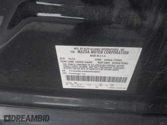 ✅ 2011 Mazda 6 i Touring • VIN: 1YVHZ8CH0B5M04991 • Lot: 42668888. Wystawiony na IAAI z przebiegiem 146 389 mil. Bezpłatny archiwum sprzedaży aukcyjnych z USA i szczegółowy raport historii pojazdu na DreamBid. Zdjęcie 9.