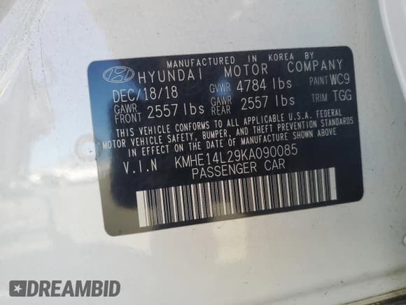 ✅ 2019 Hyundai Sonata • VIN: KMHE14L29KA090085 • Лот: 74717774. Опубликован ранее на Copart с пробегом 45 073 миль. Бесплатный доступ к архиву аукционных продаж из США и подробный отчёт об истории автомобиля на DreamBid. Изображение 13.