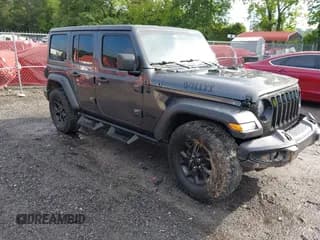 ✅ 2021 Jeep Wrangler Unlimited Willys • VIN: 1C4HJXDG2MW646904 • Lot: 42267506. Wystawiony na IAAI z przebiegiem 55 530 mil. Bezpłatny archiwum sprzedaży aukcyjnych z USA i szczegółowy raport historii pojazdu na DreamBid. Zdjęcie 1.