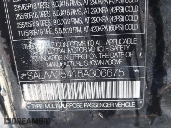 ✅ 2005 Land Rover LR3 SE • VIN: SALAA25415A306675 • Lot: 43578686. Wystawiony na IAAI z przebiegiem 190 774 mil. Bezpłatny archiwum sprzedaży aukcyjnych z USA i szczegółowy raport historii pojazdu na DreamBid. Zdjęcie 9.