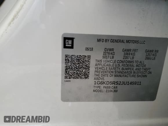 ✅ 2018 Cadillac CT6 Luxury AWD • VIN: 1G6KD5RS2JU145911 • Lot: 69659064. Listed on Copart with Not provided. Free auction sales archive from the USA and detailed vehicle history report at DreamBid. Image 12.