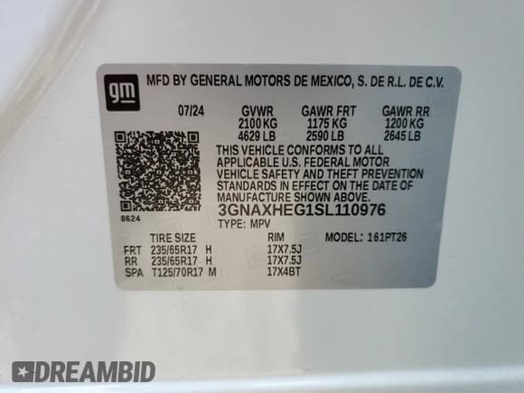 ✅ 2025 Chevrolet Equinox FWD LT • VIN: 3GNAXHEG1SL110976 • Лот: 90597005. Опубликован ранее на Copart с пробегом 11 929 миль. Бесплатный доступ к архиву аукционных продаж из США и подробный отчёт об истории автомобиля на DreamBid. Изображение 13.