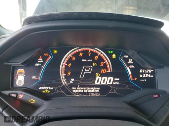 ✅ 2021 Lamborghini Huracan • VIN: ZHWUF5ZF0MLA15889 • Lot: 45633785. Listed on Copart with 58,037 mi. Free auction sales archive from the USA and detailed vehicle history report at DreamBid. Image 9.