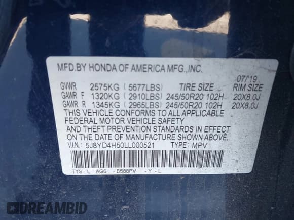 ✅ 2020 Acura MDX Technology • VIN: 5J8YD4H50LL000521 • Lot: 43446375. Wystawiony na IAAI z przebiegiem 100 287 mil. Bezpłatny archiwum sprzedaży aukcyjnych z USA i szczegółowy raport historii pojazdu na DreamBid. Zdjęcie 9.