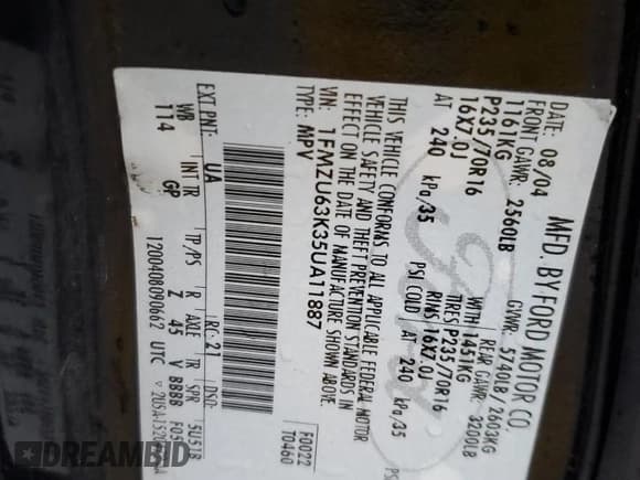 ✅ 2005 Ford Explorer XLT • VIN: 1FMZU63K35UA11887 • Lot: 45007395. Wystawiony na Copart z przebiegiem 275 405 mil. Bezpłatny archiwum sprzedaży aukcyjnych z USA i szczegółowy raport historii pojazdu na DreamBid. Zdjęcie 13.