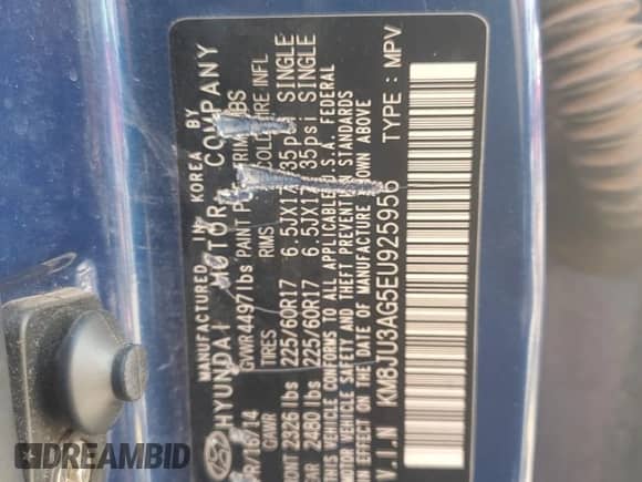 2014 Hyundai Tucson SE z VIN KM8JU3AG5EU925956, wystawiony jako Copart lot #81228635 z przebiegiem 160 392 mil mil oraz Szkoda całkowita • Salvage title. Historia ofert i sprzedaży dostępna na DreamBid. Obrazek 13.