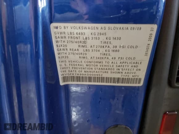 ✅ 2010 Volkswagen Touareg V6 • VIN: WVGFK7A99AD000952 • Lot: 60677825. Wystawiony na Copart z przebiegiem 231 845 mil. Bezpłatny archiwum sprzedaży aukcyjnych z USA i szczegółowy raport historii pojazdu na DreamBid. Zdjęcie 13.