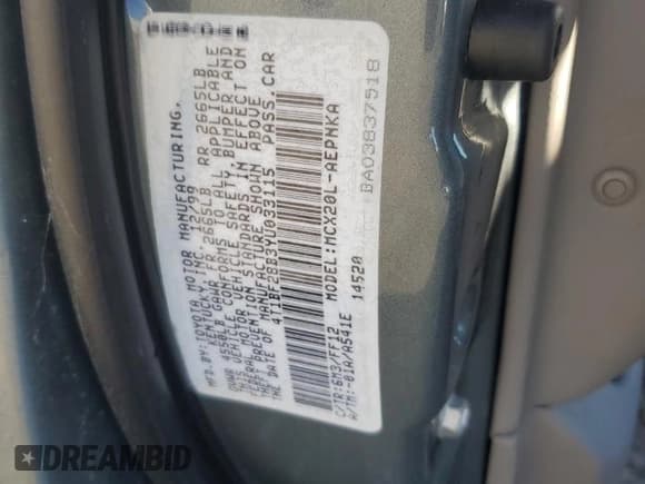 ✅ 2000 Toyota Avalon XL • VIN: 4T1BF28B3YU033115 • Лот: 86648315. Опубликован ранее на Copart с пробегом Не указан. Бесплатный доступ к архиву аукционных продаж из США и подробный отчёт об истории автомобиля на DreamBid. Изображение 12.