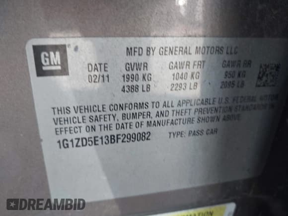 ✅ 2011 Chevrolet Malibu 2LT • VIN: 1G1ZD5E13BF299082 • Лот: 43674709. Опубликован ранее на IAAI с пробегом 152 443 миль. Бесплатный доступ к архиву аукционных продаж из США и подробный отчёт об истории автомобиля на DreamBid. Изображение 9.