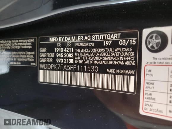 ✅ 2015 Mercedes-Benz SLK • VIN: WDDPK7FA5FF111530 • Лот: 69940384. Опубликован ранее на Copart с пробегом 75 169 миль. Бесплатный доступ к архиву аукционных продаж из США и подробный отчёт об истории автомобиля на DreamBid. Изображение 12.