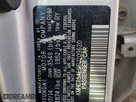 ✅ 2015 Hyundai Accent GS • VIN: KMHCT5AE9FU209620 • Лот: 74376644. Опубликован ранее на Copart с пробегом Не указан. Бесплатный доступ к архиву аукционных продаж из США и подробный отчёт об истории автомобиля на DreamBid. Изображение 12.