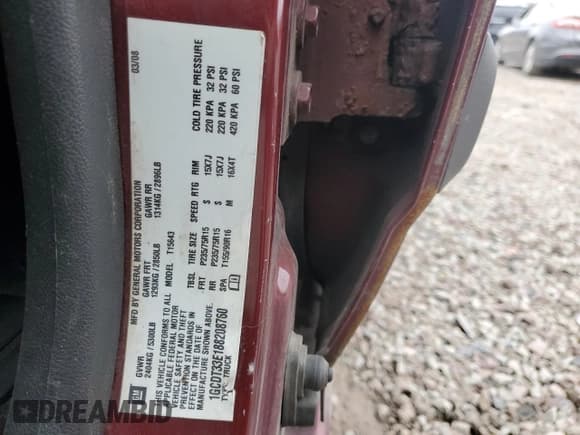 ✅ 2008 Chevrolet Colorado 1LT • VIN: 1GCDT33E188208760 • Lot: 93205035. Listed on Copart with 121,131 mi. Free auction sales archive from the USA and detailed vehicle history report at DreamBid. Image 12.