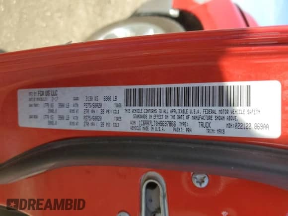 2017 Ram 1500 SLT с VIN 1C6RR7LT0HS697866, выставлен на аукционе Copart как лот 51168545 с пробегом 59 506 миль миль и Списание • Salvage title. История ставок и продаж доступна на DreamBid. Изображение 12.