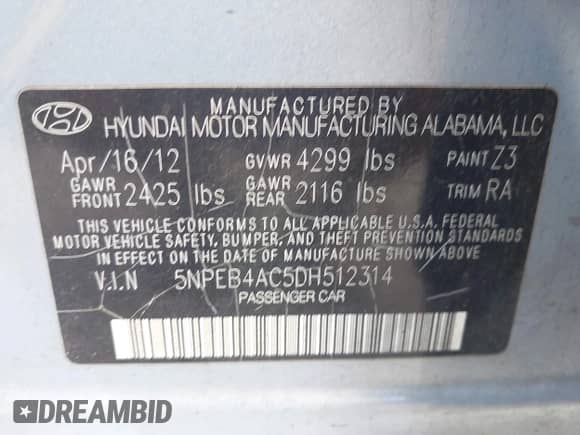 2013 Hyundai Sonata GLS с VIN 5NPEB4AC5DH512314, выставлен на аукционе IAAI как лот 43578439 с пробегом 217 091 миль миль и . История ставок и продаж доступна на DreamBid. Изображение 9.