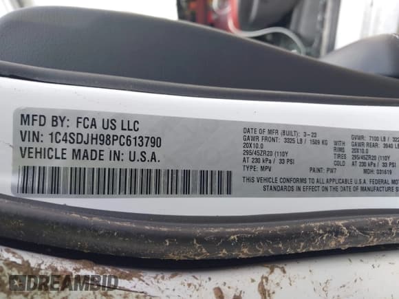 ✅ 2023 Dodge Durango SRT Hellcat • VIN: 1C4SDJH98PC613790 • Lot: 43305259. Wystawiony na IAAI z przebiegiem 5 177 mil. Bezpłatny archiwum sprzedaży aukcyjnych z USA i szczegółowy raport historii pojazdu na DreamBid. Zdjęcie 9.