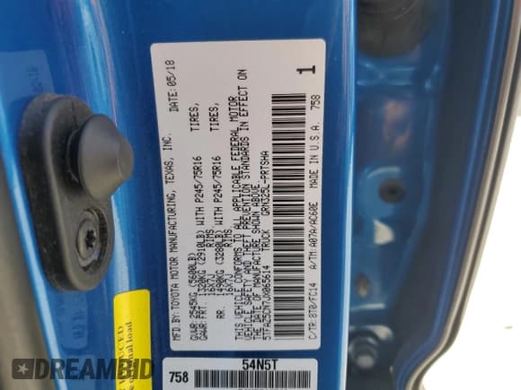 ✅ 2018 Toyota Tacoma SR5 • VIN: 5TFAZ5CN7JX065614 • Лот: 84872725. Опубликован ранее на Copart с пробегом 127 334 миль. Бесплатный доступ к архиву аукционных продаж из США и подробный отчёт об истории автомобиля на DreamBid. Изображение 12.