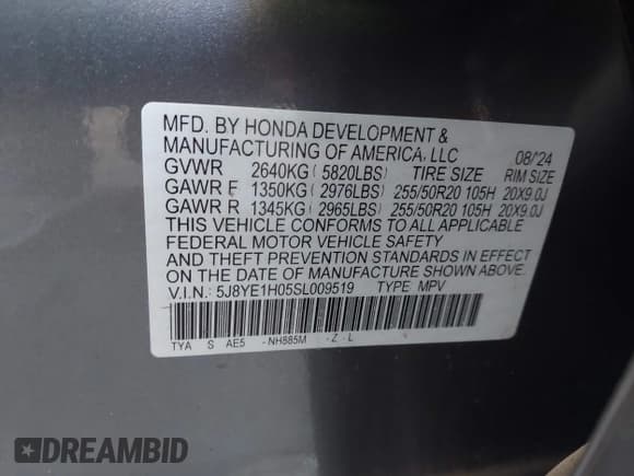 ✅ 2025 Acura MDX w/A-Spec Package • VIN: 5J8YE1H05SL009519 • Lot: 43384917. Listed on IAAI with 19,735 mi. Free auction sales archive from the USA and detailed vehicle history report at DreamBid. Image 9.