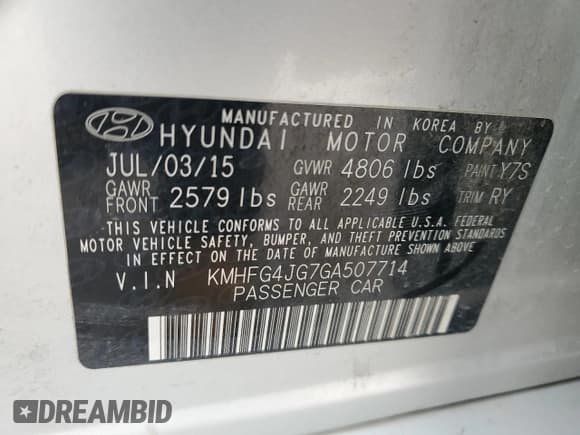 ✅ 2016 Hyundai Azera • VIN: KMHFG4JG7GA507714 • Lot: 49068555. Wystawiony na Copart z przebiegiem 131 671 mil. Bezpłatny archiwum sprzedaży aukcyjnych z USA i szczegółowy raport historii pojazdu na DreamBid. Zdjęcie 12.