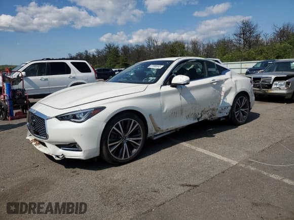 ✅ 2021 Infiniti Q60 Luxe • VIN: JN1EV7KL3MM470046 • Lot: 57998345. Listed on Copart with 36,378 mi. Free auction sales archive from the USA and detailed vehicle history report at DreamBid. Image 1.