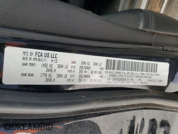 ✅ 2015 Dodge Durango Limited • VIN: 1C4RDHDG9FC834177 • Лот: 86844815. Опубликован ранее на Copart с пробегом 153 547 миль. Бесплатный доступ к архиву аукционных продаж из США и подробный отчёт об истории автомобиля на DreamBid. Изображение 13.