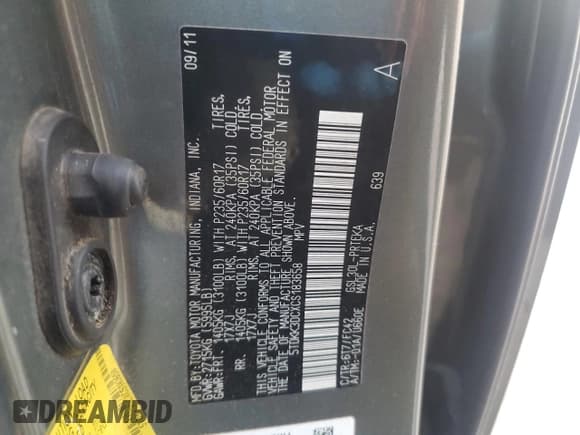 ✅ 2012 Toyota Sienna LE • VIN: 5TDKK3DCXCS183658 • Lot: 93027875. Wystawiony na Copart z przebiegiem 170 587 mil. Bezpłatny archiwum sprzedaży aukcyjnych z USA i szczegółowy raport historii pojazdu na DreamBid. Zdjęcie 13.