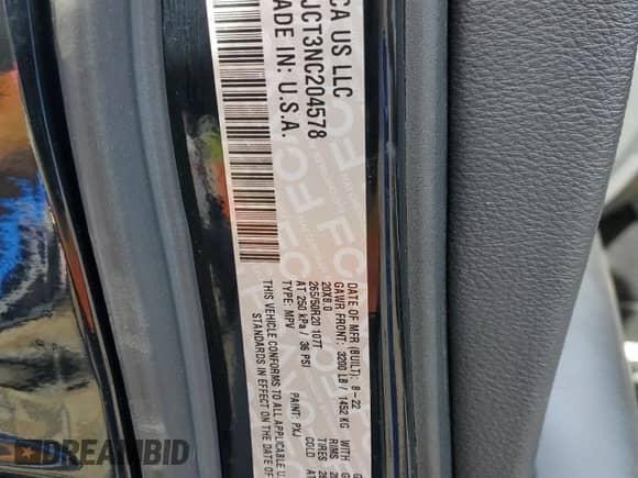 2022 Dodge Durango R/T with VIN 1C4SDJCT3NC204578, listed as a Copart auction lot 87387055 with 19,180 mi miles and Salvage title. Bid and sale history available at DreamBid. Image 14.