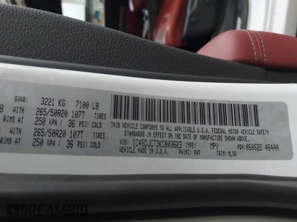 2019 Dodge Durango R/T with VIN 1C4SDJCT3KC803623, listed as a IAAI auction lot 43189865 with 24,928 mi miles and . Bid and sale history available at DreamBid. Image 9.