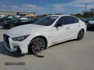 ✅ 2018 Infiniti Q50 Red Sport 400 • VIN: JN1FV7APXJM461428 • Lot: 86551045. Listed on Copart with 79,318 mi. Free auction sales archive from the USA and detailed vehicle history report at DreamBid. Image 1.