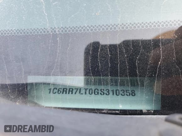 ✅ 2016 Ram 1500 Big Horn • VIN: 1C6RR7LT0GS310358 • Lot: 80036115. Listed on Copart with 189,913 mi. Free auction sales archive from the USA and detailed vehicle history report at DreamBid. Image 12.