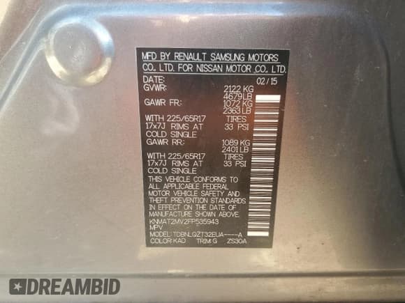 ✅ 2015 Nissan Rogue SV • VIN: KNMAT2MV2FP535943 • Лот: 90694755. Опубликован ранее на Copart с пробегом 161 928 миль. Бесплатный доступ к архиву аукционных продаж из США и подробный отчёт об истории автомобиля на DreamBid. Изображение 12.