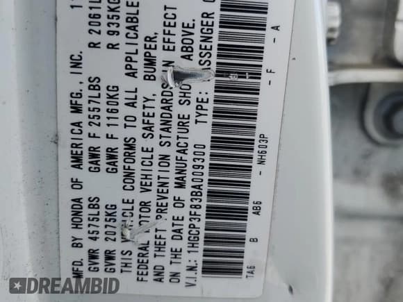 ✅ 2011 Honda Accord EX-L • VIN: 1HGCP3F83BA009300 • Лот: 71311205. Опубликован ранее на Copart с пробегом 251 921 миль. Бесплатный доступ к архиву аукционных продаж из США и подробный отчёт об истории автомобиля на DreamBid. Изображение 12.