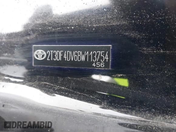 ✅ 2011 Toyota RAV4 Limited • VIN: 2T3DF4DV6BW113754 • Lot: 43714069. Listed on IAAI with 140,222 mi. Free auction sales archive from the USA and detailed vehicle history report at DreamBid. Image 9.