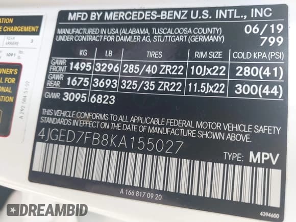 ✅ 2019 Mercedes-Benz GLE 63 S AMG • VIN: 4JGED7FB8KA155027 • Лот: 42699295. Опубликован ранее на IAAI с пробегом 31 457 миль. Бесплатный доступ к архиву аукционных продаж из США и подробный отчёт об истории автомобиля на DreamBid. Изображение 9.