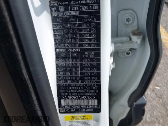 ✅ 2018 Land Rover Range Rover Evoque SE • VIN: SALVP2RX7JH274353 • Lot: 43311706. Listed on IAAI with 89,634 mi. Free auction sales archive from the USA and detailed vehicle history report at DreamBid. Image 9.