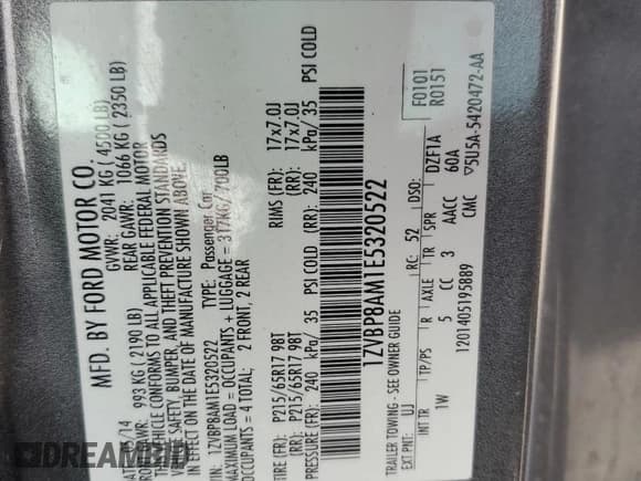 ✅ 2014 Ford Mustang V6 • VIN: 1ZVBP8AM1E5320522 • Лот: 87294305. Опубликован ранее на Copart с пробегом 112 177 миль. Бесплатный доступ к архиву аукционных продаж из США и подробный отчёт об истории автомобиля на DreamBid. Изображение 13.