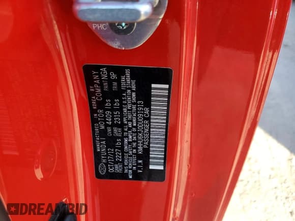 ✅ 2013 Hyundai Genesis Coupe R-Spec • VIN: KMHHU6KJ0DU091913 • Lot: 44828205. Wystawiony na Copart z przebiegiem 112 542 mil. Bezpłatny archiwum sprzedaży aukcyjnych z USA i szczegółowy raport historii pojazdu na DreamBid. Zdjęcie 13.