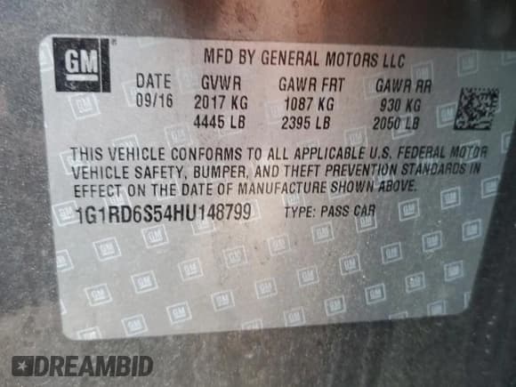 ✅ 2017 Chevrolet Volt Premier • VIN: 1G1RD6S54HU148799 • Lot: 66556824. Wystawiony na Copart z przebiegiem 76 139 mil. Bezpłatny archiwum sprzedaży aukcyjnych z USA i szczegółowy raport historii pojazdu na DreamBid. Zdjęcie 12.