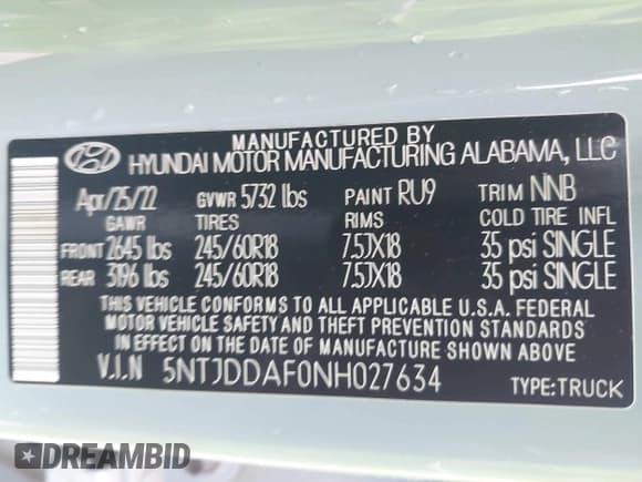 ✅ 2022 Hyundai Santa Cruz SEL Premium • VIN: 5NTJDDAF0NH027634 • Лот: 43401051. Опубликован ранее на IAAI с пробегом 56 351 миль. Бесплатный доступ к архиву аукционных продаж из США и подробный отчёт об истории автомобиля на DreamBid. Изображение 9.