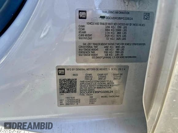 ✅ 2023 Chevrolet Silverado 1500 LT Trail Boss • VIN: 3GCUDFE85PG328124 • Lot: 97113325. Wystawiony na Copart z przebiegiem Nie podano. Bezpłatny archiwum sprzedaży aukcyjnych z USA i szczegółowy raport historii pojazdu na DreamBid. Zdjęcie 10.