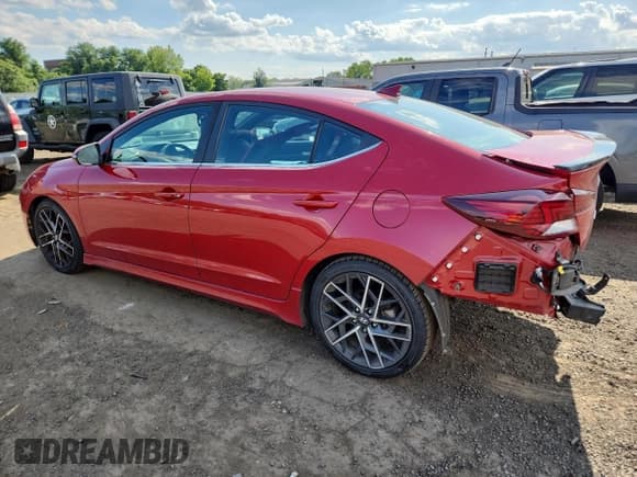 ✅ 2019 Hyundai Elantra Sport • VIN: KMHD04LB3KU837029 • Lot: 65980765. Listed on Copart with 111,837 mi. Free auction sales archive from the USA and detailed vehicle history report at DreamBid. Image 2.