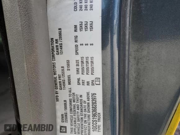 ✅ 2006 Chevrolet Colorado 1LT • VIN: 1GCCS196368283976 • Лот: 58439955. Опубликован ранее на Copart с пробегом 181 194 миль. Бесплатный доступ к архиву аукционных продаж из США и подробный отчёт об истории автомобиля на DreamBid. Изображение 12.