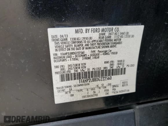 ✅ 2013 Ford Police Interceptor • VIN: 1FAHP2L88DG222560 • Lot: 88747195. Wystawiony na Copart z przebiegiem 168 304 mil. Bezpłatny archiwum sprzedaży aukcyjnych z USA i szczegółowy raport historii pojazdu na DreamBid. Zdjęcie 14.